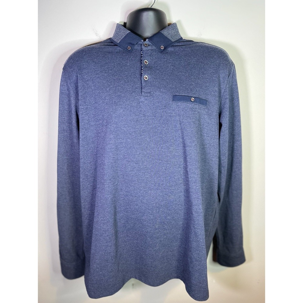 Vintage Visconti Black Blue Button Up Long Sleeve Pullover Sweater Size Xxl